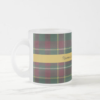 Caneca De Café Vidro Jateado Tartan Xadrez Escocês Preto Personalizado com Cita