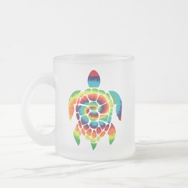 Caneca De Café Vidro Jateado Tartaruga Tie Dye (Esquerda)