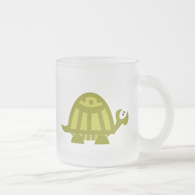 Caneca De Café Vidro Jateado Tartaruga verde (Direita)