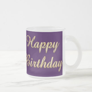 Caneca De Café Vidro Jateado Taza De Cristal Esmerilado Happy birthday