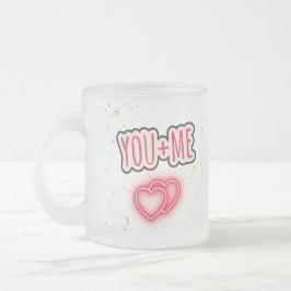 Caneca De Café Vidro Jateado Taza semitransparente You + Me