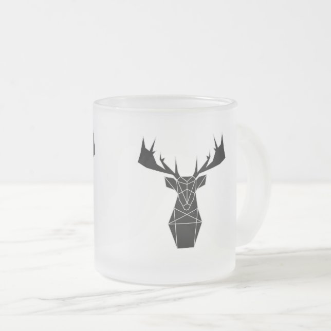 Caneca De Café Vidro Jateado Taza Venado (Frente Esquerda)