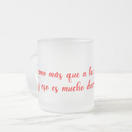 Caneca De Café Vidro Jateado Te amo mas que a la pizza