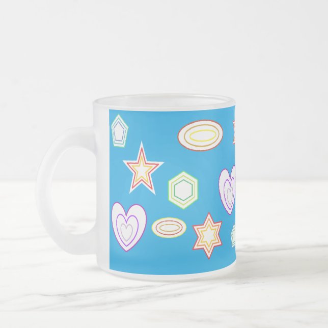 Caneca De Café Vidro Jateado Teal Shapes mug (Esquerda)