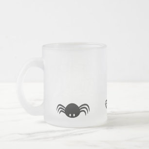 Caneca De Café Vidro Jateado Teia de Aranha de Halloween 