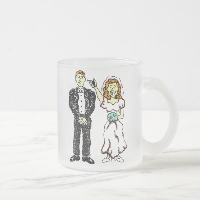 Caneca De Café Vidro Jateado Tema 48 do casamento (Direita)