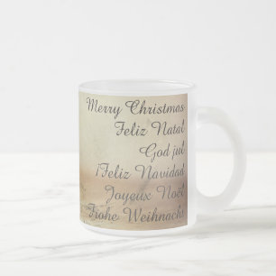 Caneca De Café Vidro Jateado Tema de Natal com Frutas