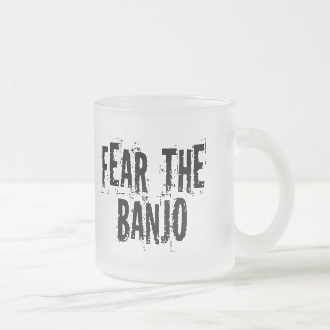 Caneca De Café Vidro Jateado Tema o banjo (Direita)