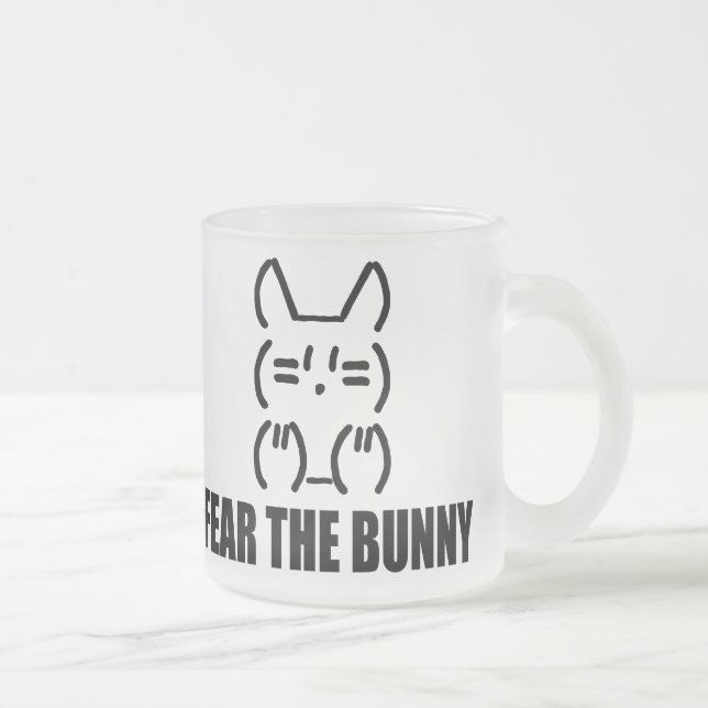 Caneca De Café Vidro Jateado TEMA o COELHO - fosco (Direita)