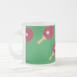 Caneca De Café Vidro Jateado tênis de mesa de e esfera em verde