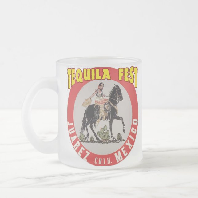 Caneca De Café Vidro Jateado Tequila Fest, (Esquerda)