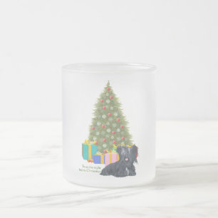 Caneca De Café Vidro Jateado Terrier Skye Natal