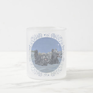 Caneca De Café Vidro Jateado Terriers SKYE numa Tarde de Inverno