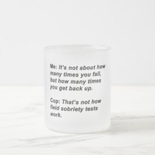 Caneca De Café Vidro Jateado Teste de Sobriedade
