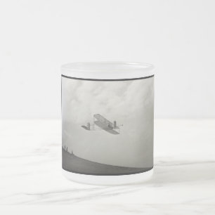 Caneca De Café Vidro Jateado Teste de Voo de Planador Aviação Irmãos Wright