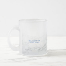 Caneca De Café Vidro Jateado Texto elegante personalizável em mármore transpare