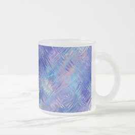 Caneca De Café Vidro Jateado Textura Azul Escrivada