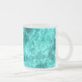 Caneca De Café Vidro Jateado Textura ciana amassada