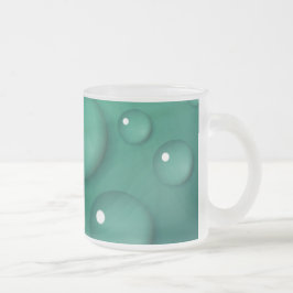 Caneca De Café Vidro Jateado Textura de derramamento de chuva em teal