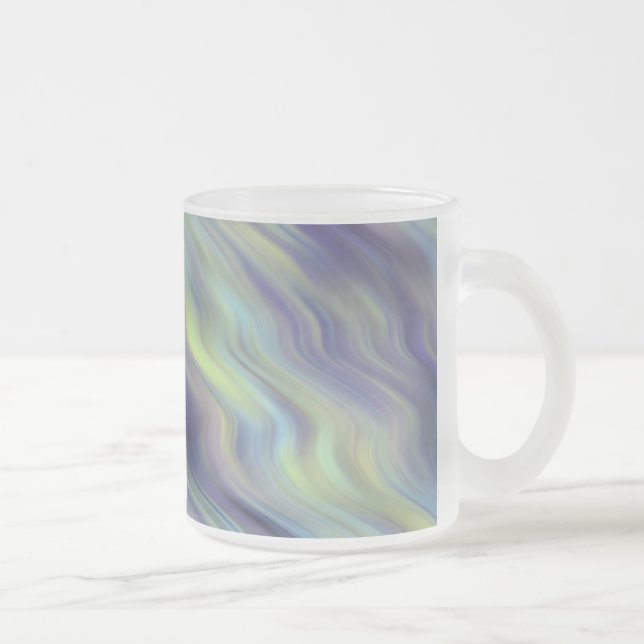 Caneca De Café Vidro Jateado Textura de Lavanda ondulada (Direita)