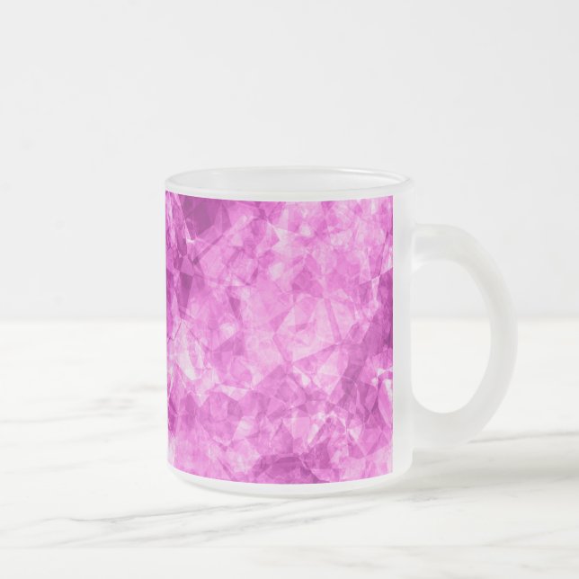 Caneca De Café Vidro Jateado Textura impermeável rosa (Direita)