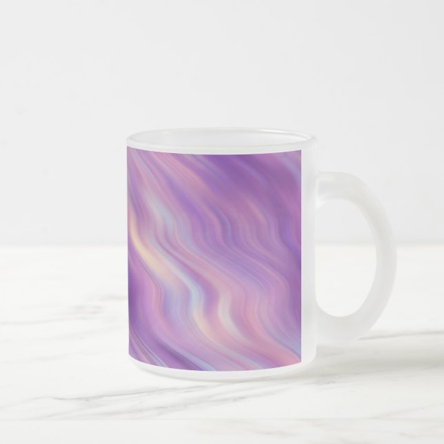 Caneca De Café Vidro Jateado Textura ondulada violeta (Direita)
