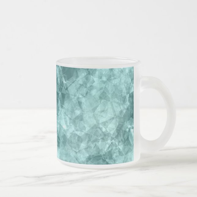 Caneca De Café Vidro Jateado Textura Teal Crumplada (Direita)