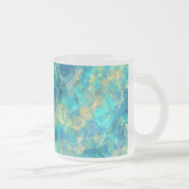Caneca De Café Vidro Jateado Textura turquesa amassada