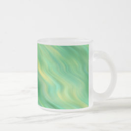 Caneca De Café Vidro Jateado Textura verde-ondulada