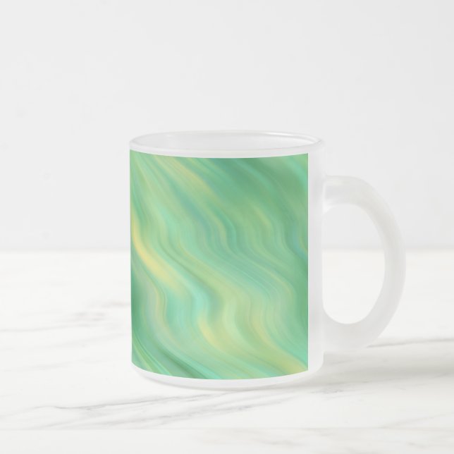 Caneca De Café Vidro Jateado Textura verde-ondulada (Direita)