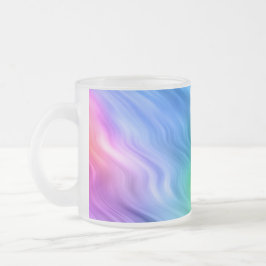 Caneca De Café Vidro Jateado Textura Wavy Azul Pansy