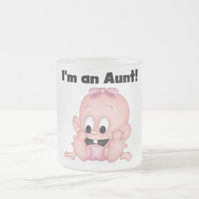 Caneca De Café Vidro Jateado Tia do camiseta e de presentes novos da sobrinha (Centro)