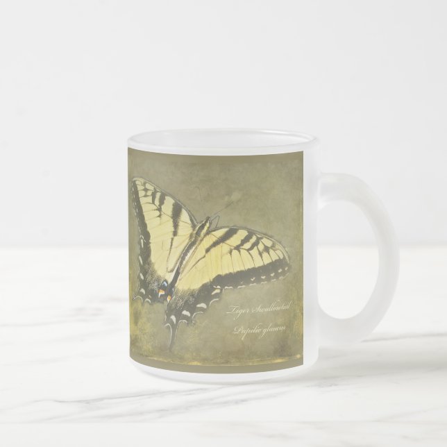 Caneca De Café Vidro Jateado Tigre Borboleta-do-Câncer - Papilio glaucus (Direita)