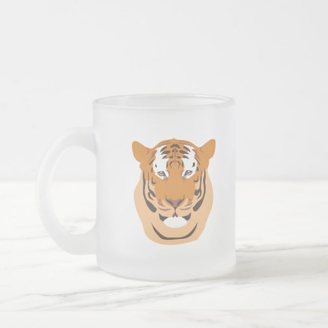 Caneca De Café Vidro Jateado Tigre Head (Esquerda)