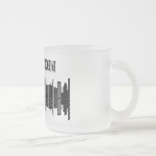 Caneca De Café Vidro Jateado Tipografia em Boston Skyline