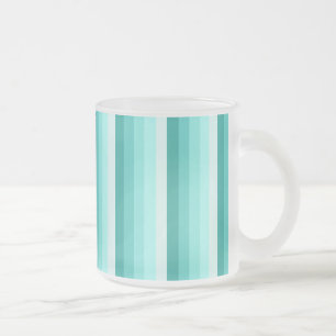 Caneca De Café Vidro Jateado Tiras de sombra turquesa