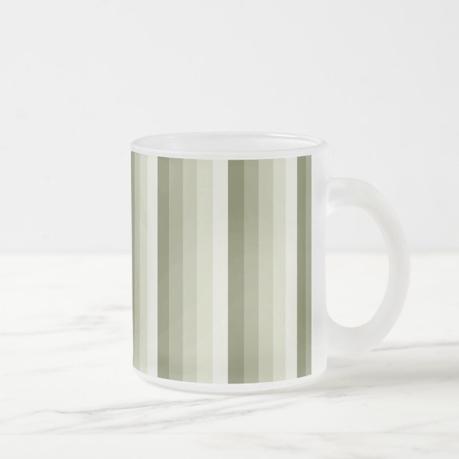 Caneca De Café Vidro Jateado Tiras de sombra verde-oliva (Direita)