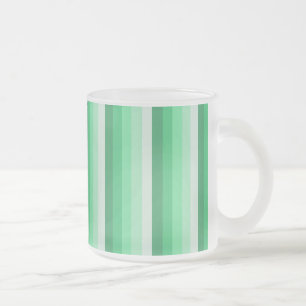 Caneca De Café Vidro Jateado Tiras de sombra verdes