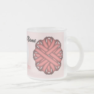 Caneca De Café Vidro Jateado Tmpl da Flower Rosa por Kenneth Yoncich