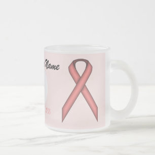 Caneca De Café Vidro Jateado Tmpl de fita padrão rosa por Kenneth Yoncich