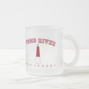 Caneca De Café Vidro Jateado Toms River - farol de Barnegat