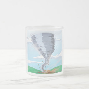 Caneca De Café Vidro Jateado Tornado Twister