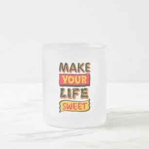 Caneca De Café Vidro Jateado Torne Sua Vida Doce