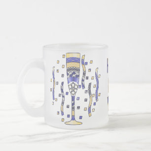 Caneca De Café Vidro Jateado Torrada de Ano Novo