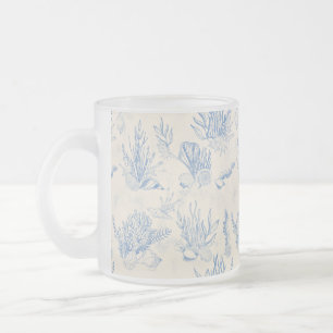 Caneca De Café Vidro Jateado Torre azul Elegante do oceano