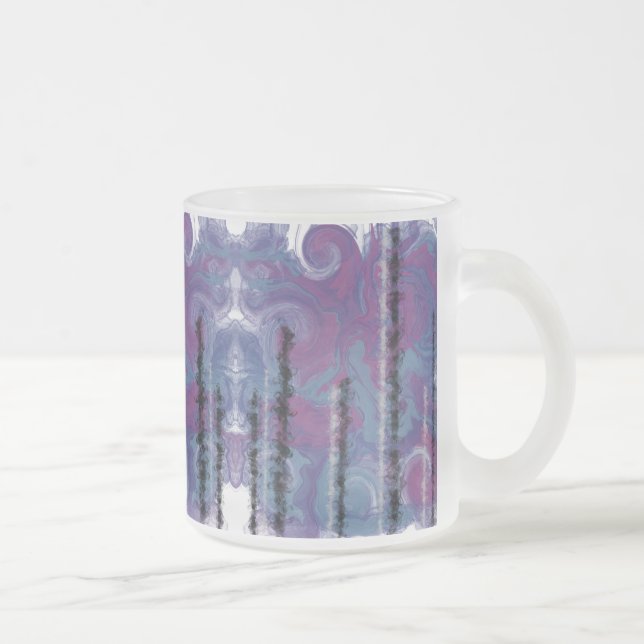 Caneca De Café Vidro Jateado Torres de cristal sobre o AJO Abstrato (Direita)