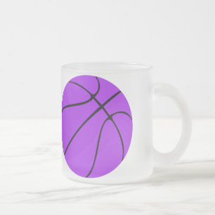 Caneca De Café Vidro Jateado Treinador da Equipe de Basquete Púrpura Personaliz