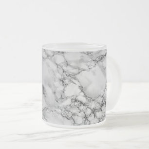 Caneca De Café Vidro Jateado Trendy White Marble Stone