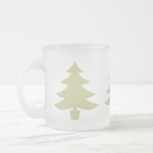 Caneca De Café Vidro Jateado três árvores - geada