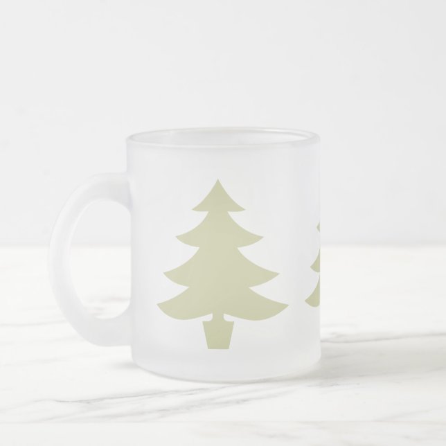 Caneca De Café Vidro Jateado três árvores - geada (Esquerda)